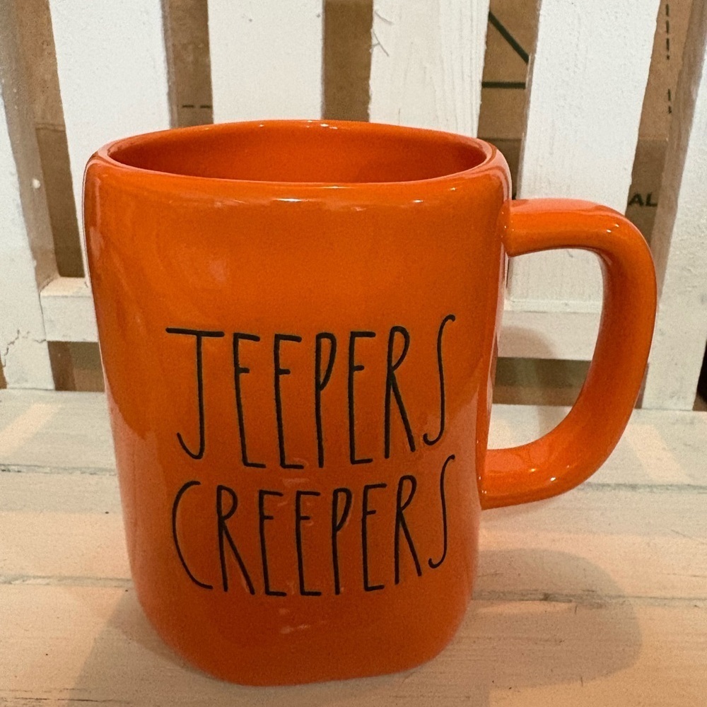 Rae Dunn Orange Jeepers Creepers Mug